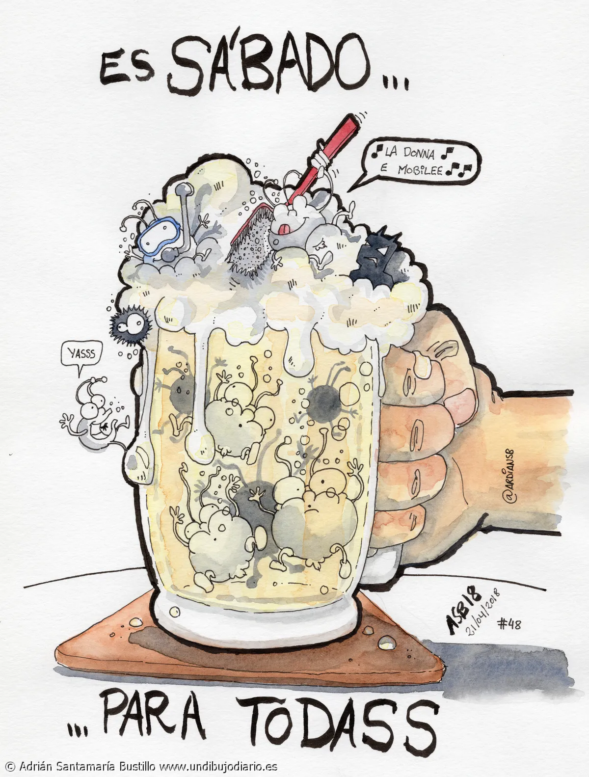 Cerveza fria - Un dibujo al día mantiene la cabeza fría. Cerveza. Fría. Bichos. Birra. Otro boceto para la colección!

YASSS