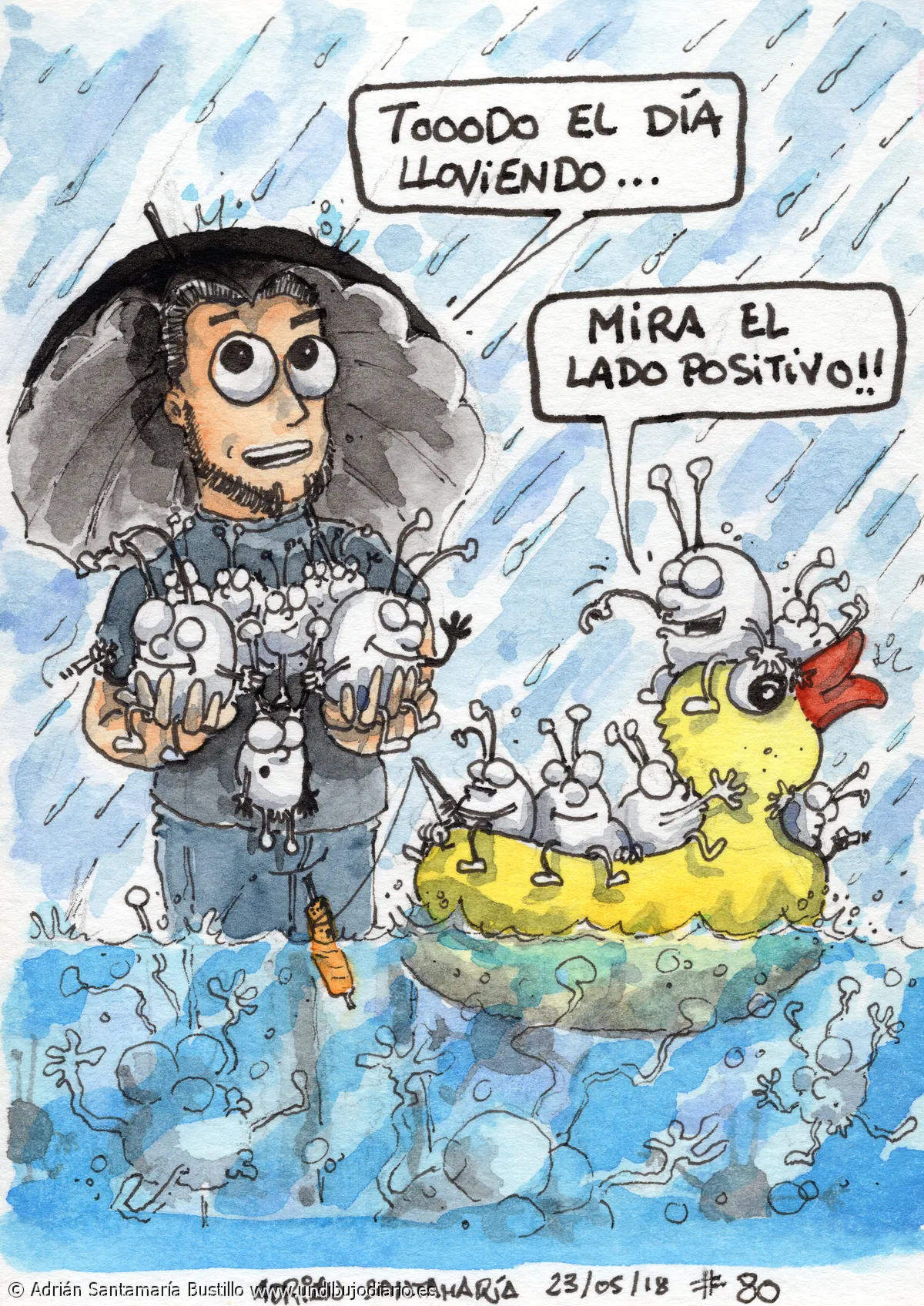 Mira el lado positivo - Giro de estilo. Es terminar el lluvioso dibujo de hoy y ESCAMPA.

Amos no me fastidies…