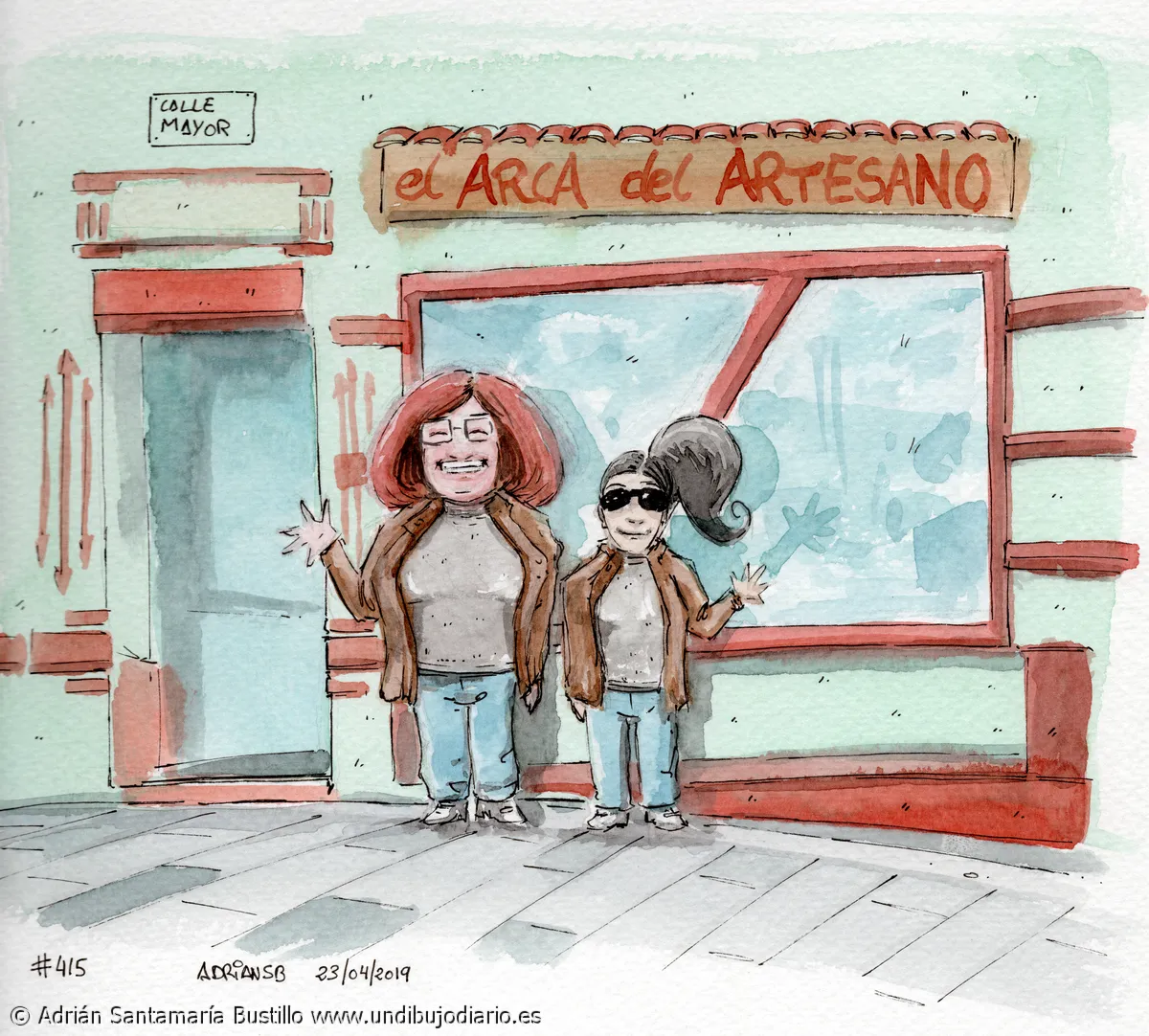 El arca del artesano - El dibujo de hoy, nuestras vecinas del Arca del Artesano, es otra petición de Fernando Alea. Algo estará tramando para la calle mayor…