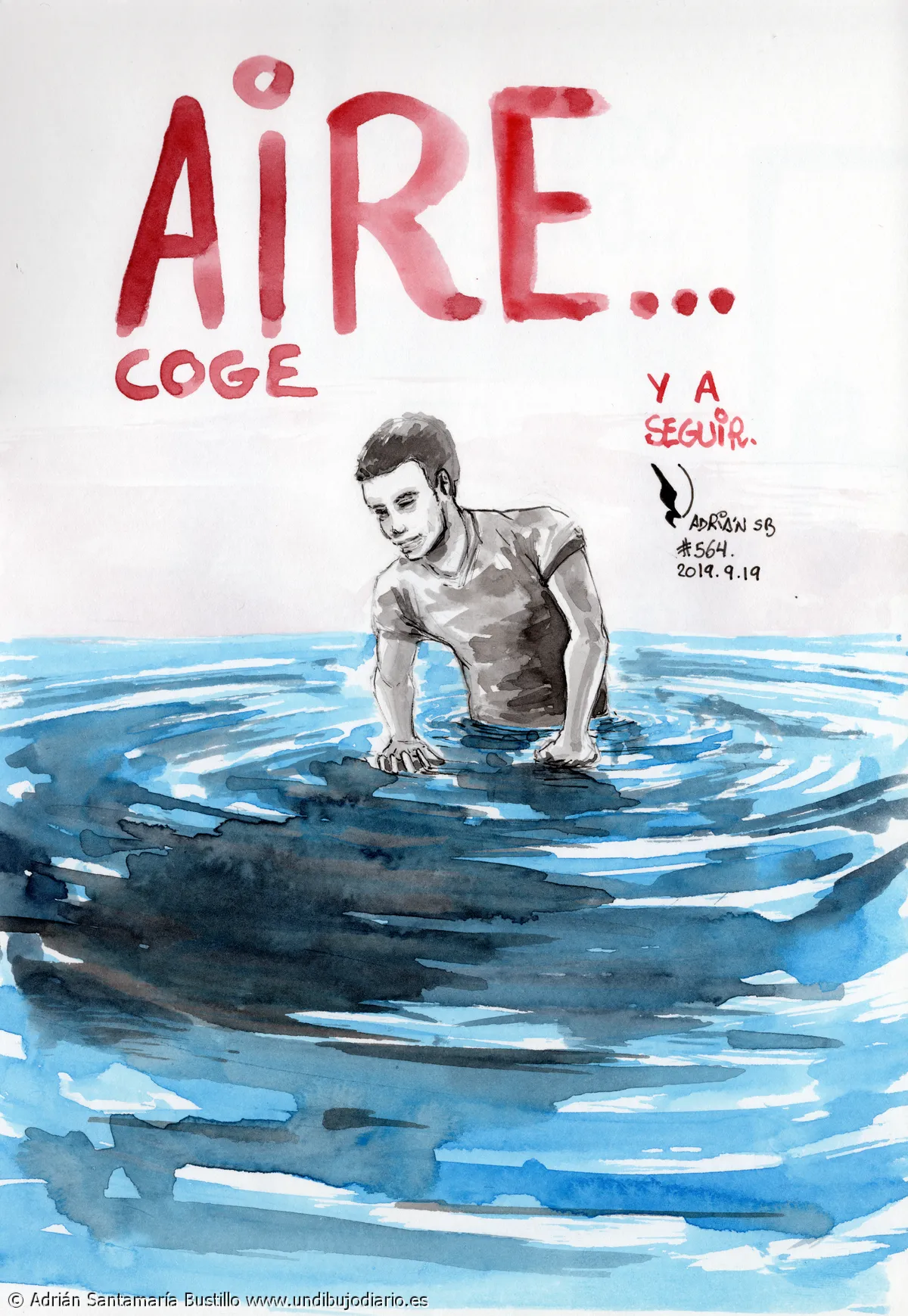 Coger aire - A veces necesitas salir a la superficie a coger AIRE? Video del proceso y el dibujo de hoy.