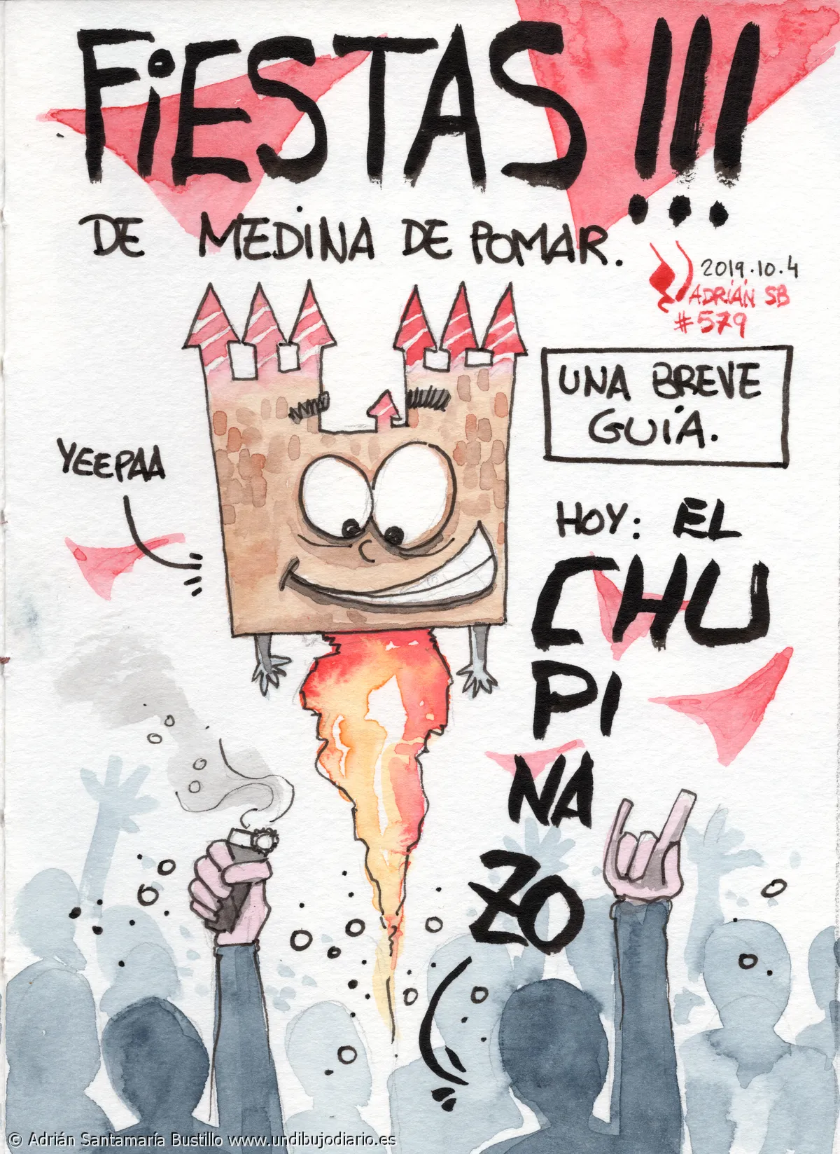 Una breve guia de fiestas - Edición especial: #fiestasdemedina . Hoy #chupinazo y a currar. Los próximos 12 dibujos diarios no garantizo nada…