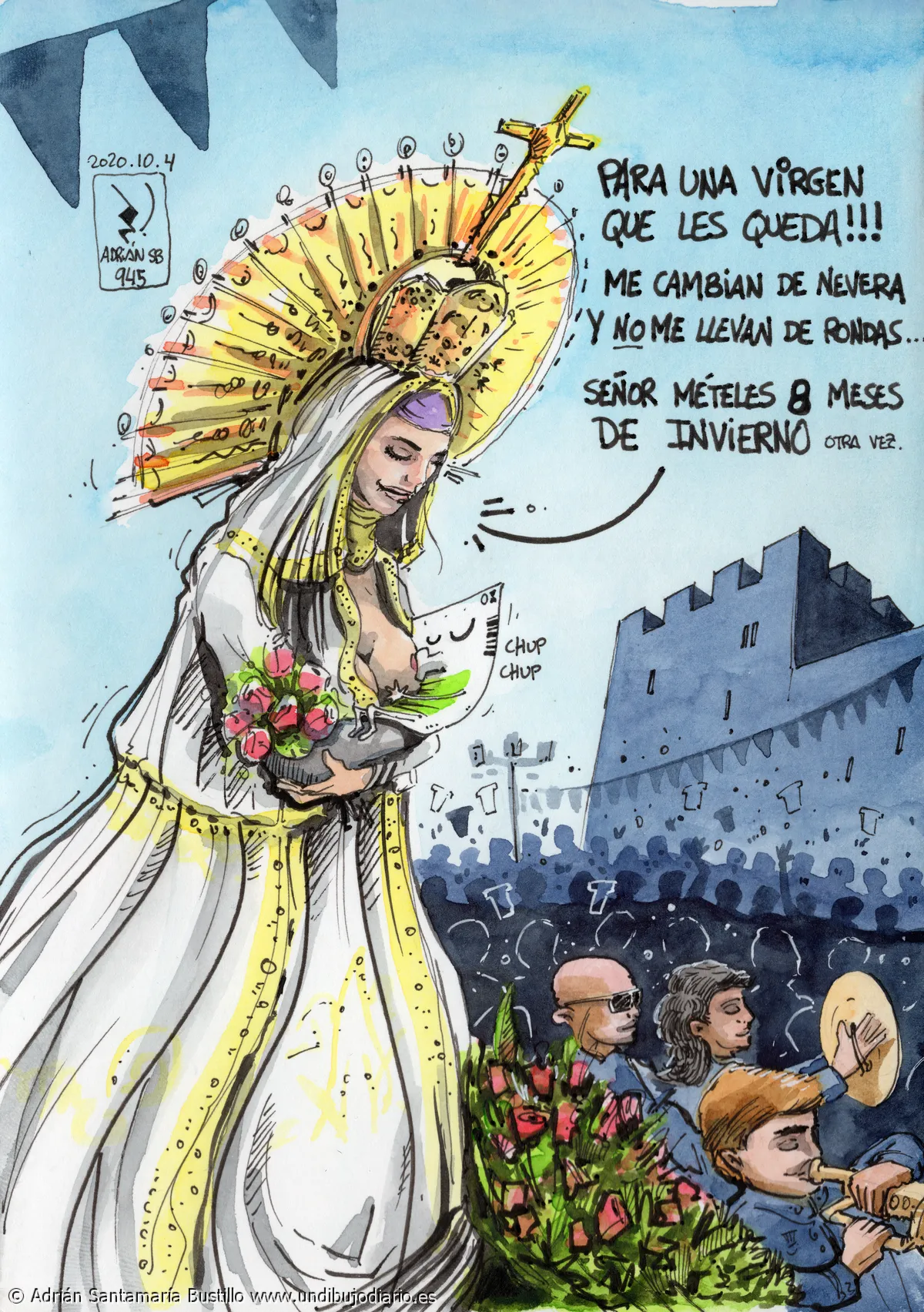 Nuestra patrona la virgen del rosario - DIBUJO ESPECIAL NO FIESTAS DE MEDINA -