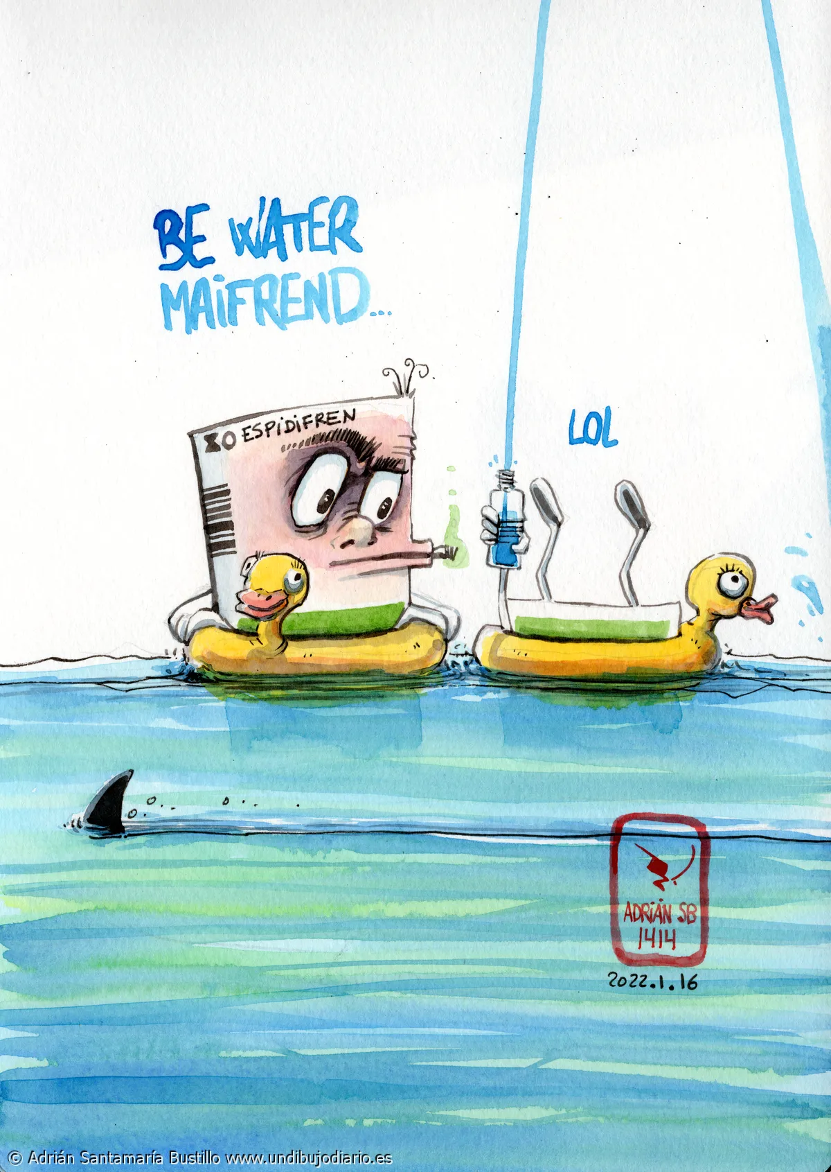 Be water maifrend - Particularidades domingueras. Aguas fluviales intestinales. MAREOS! Tiburon, tiburon!