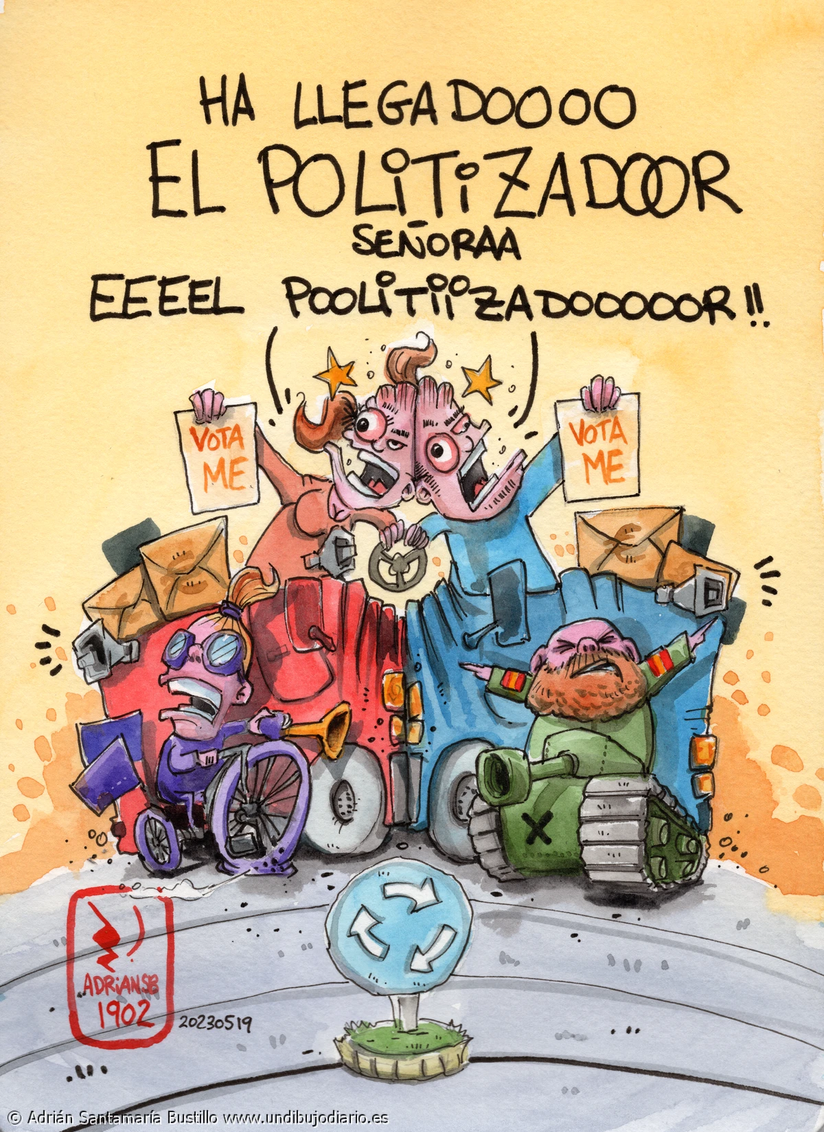 El politizador - La barrila electoral sigue su curso, esta mañana con coches y altavoces incluidos... COMO EL AFILADOR SEÑORAAA!!