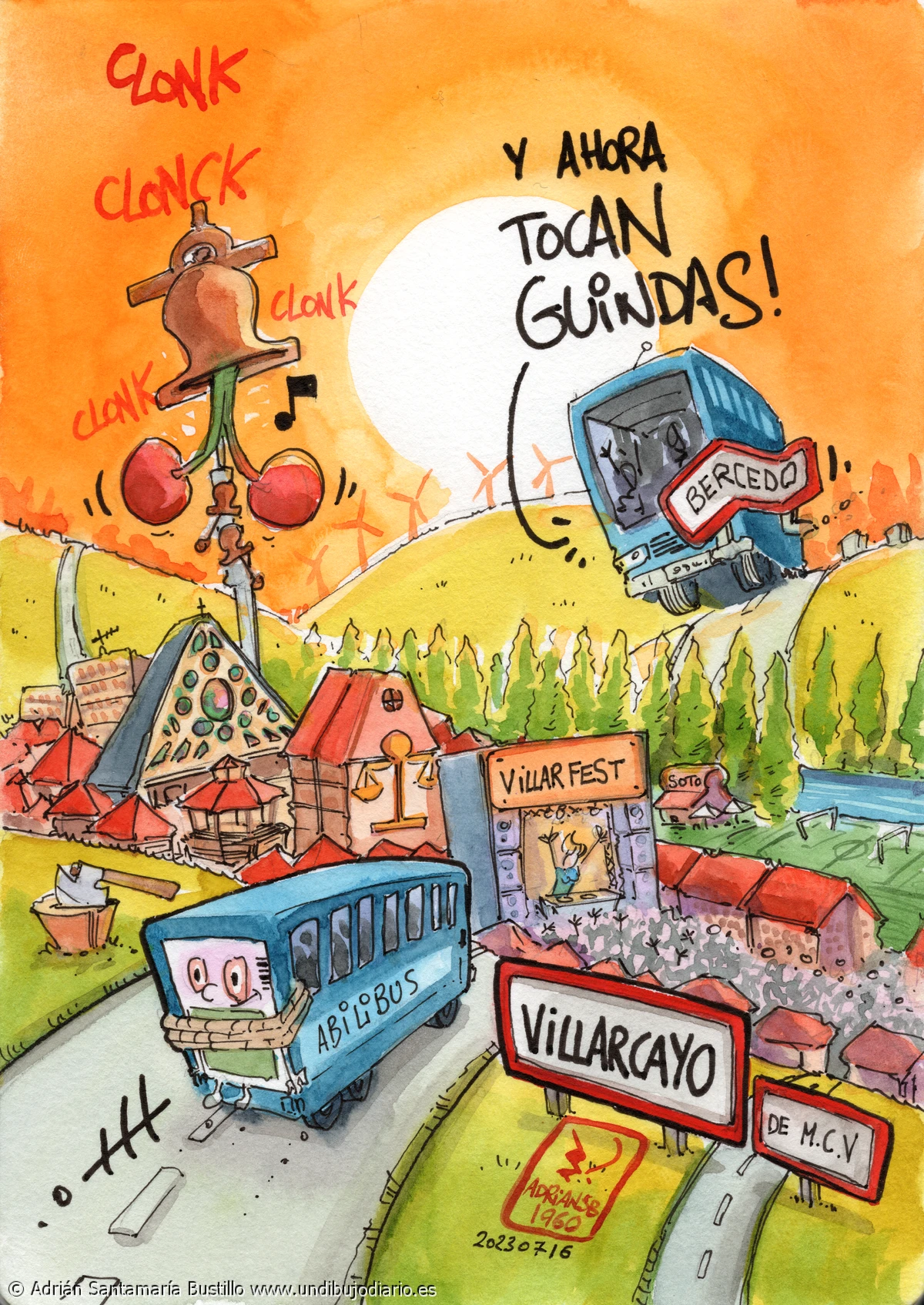 En ruta por villarcayo y el villarfest - EN RUTA! El foco del dibujo de hoy esta puesto en Villarcayo! El espidifen se desplaza hasta la villa hermana y se queda hasta el martes, que es cuando va a hacer falta...