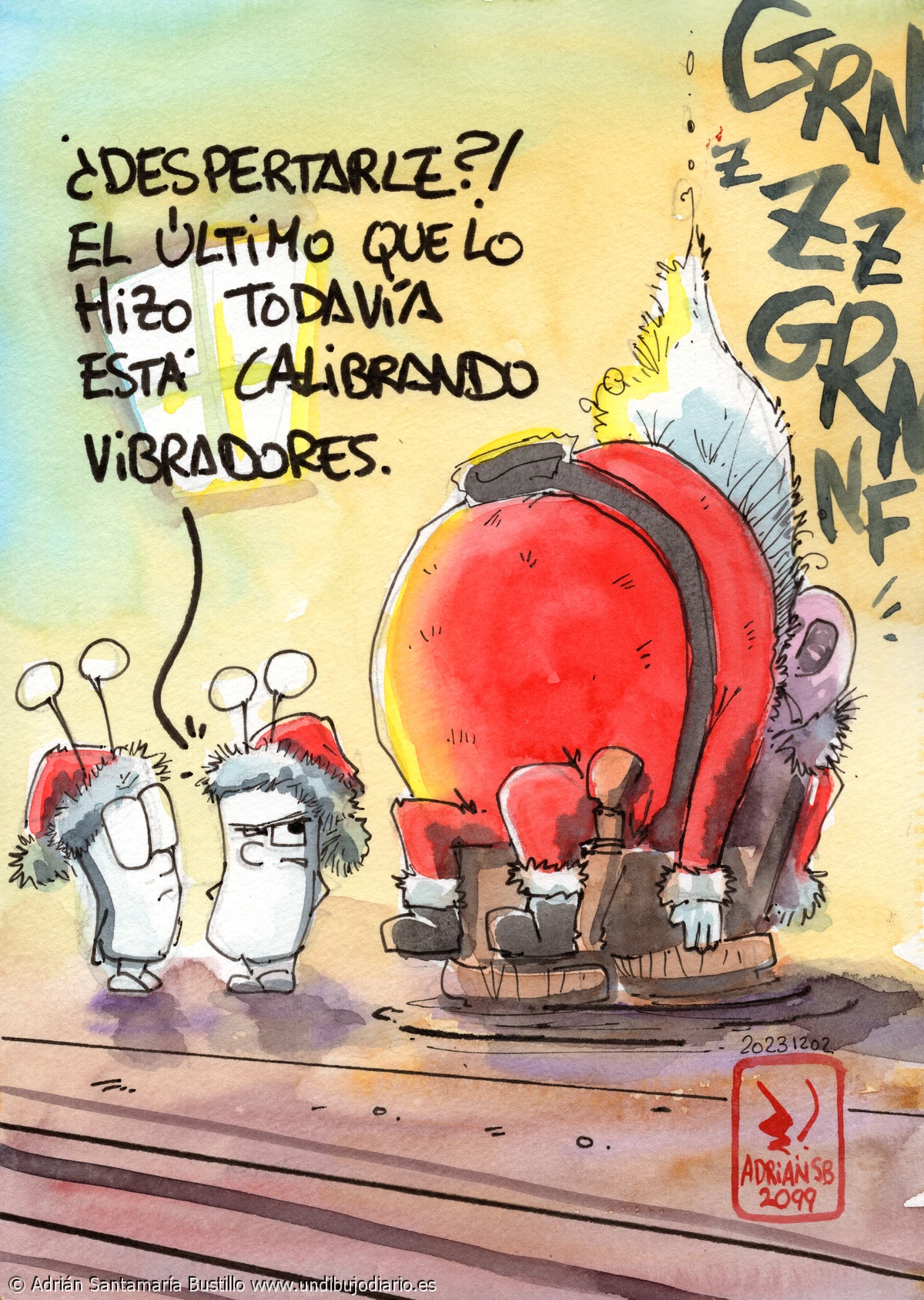 Santa claus sobando - Bueno habrá que ir pensando en dibujos...