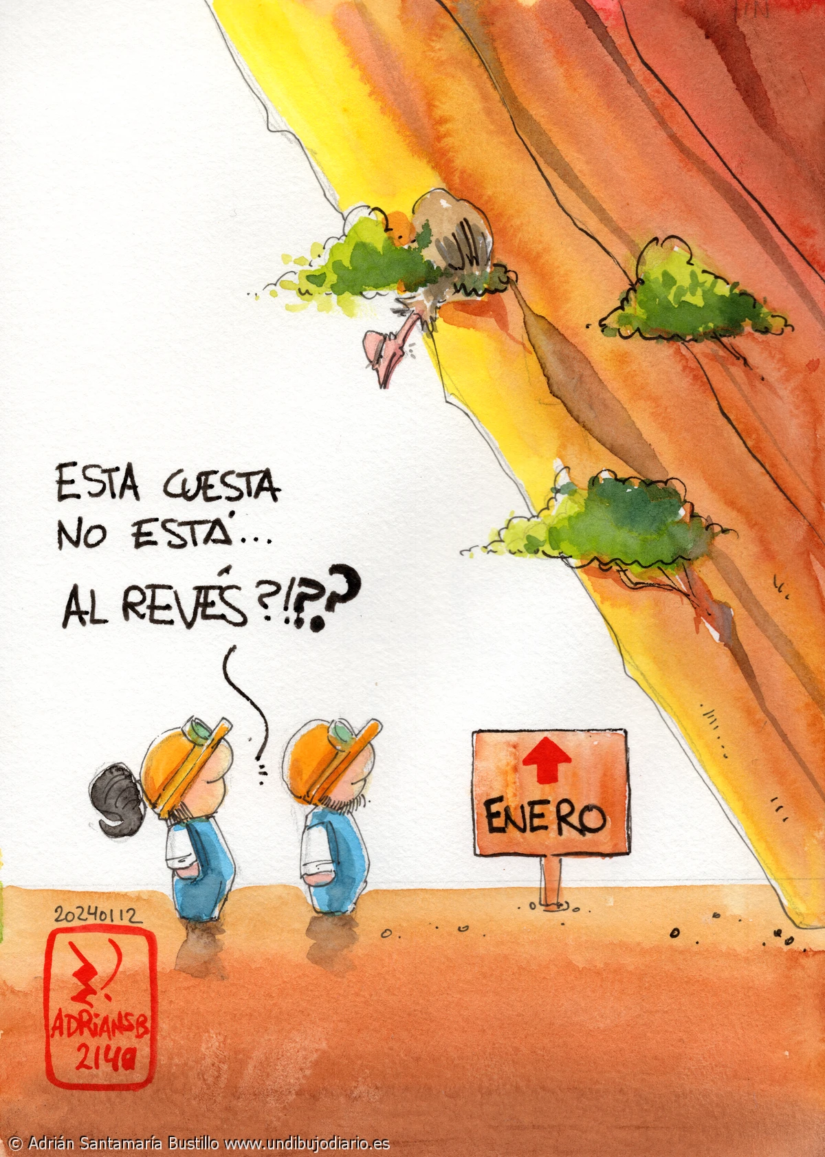 La cuesta al revés - Mierda. He vuelto a dibujar la cuesta de enero. Coincidiendo con la subida del SMI.